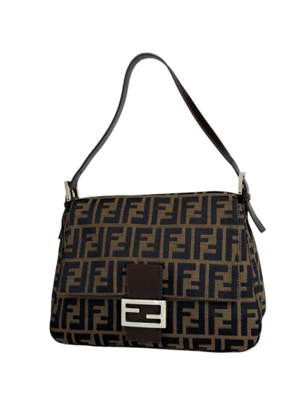 Fendi Zucca Pattern Shoulder Bag Mamma Baguette - Picture 1 of 8